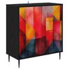 vidaXL Kreveta HEESCH Crni hrast 69 x 33 x 76 cm Konstruirano drvo