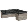 vidaXL 8-dijelni set vrtnih sofa od poliratana s jastucima svjetlosivi