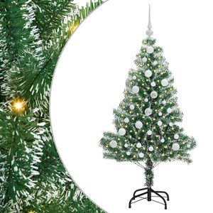 vidaXL Umjetno Božićno Drvo s Snježnim Flokom i LED Svjetlom 120 cm