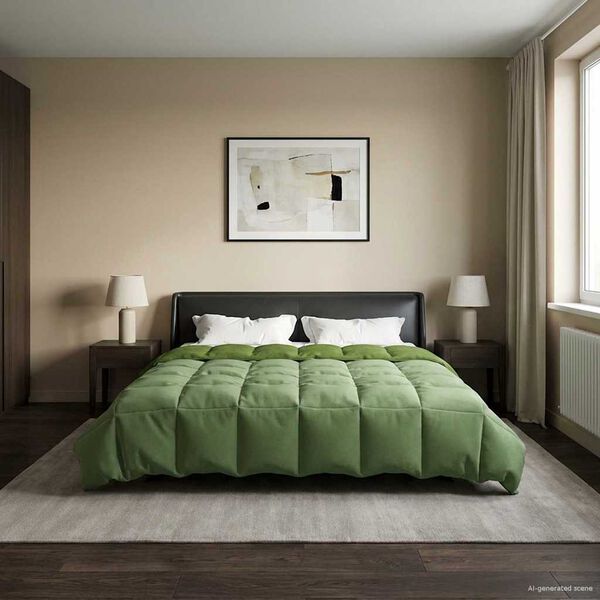 vidaXL Zimska pokrivača &Scaron;onerisan Zelena 200 x 200 cm Mikrovlakna