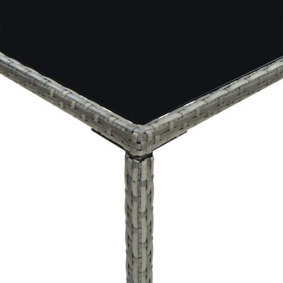 vidaXL Vrtni barski stol sivi 70 x 70 x 110 cm od poliratana i stakla