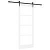 vidaXL Klizna vrata Bijelo 83 x 211 cm Masivna borovina i staklo
