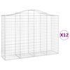 vidaXL Lučne gabionske ko&scaron;are 12kom 200x50x140/160cm pocinčano željezo