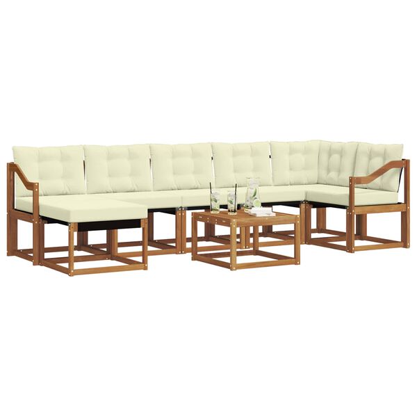 vidaXL Set vanjskih sofa s jastukom 8 pcs Prirodna i krem