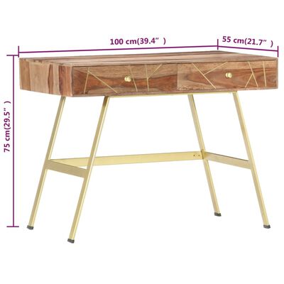 vidaXL Pisaći stol s ladicama 100 x 55 x 75 cm masivno drvo šišama