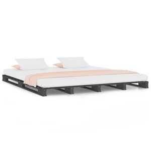 vidaXL Krevet od paleta sivi 150x200 cm od masivne borovine bračni