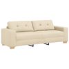 vidaXL Sofa 3 pcs Krema 221 x 80 x 80 cm Platnasta tkanina