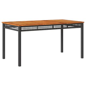 vidaXL Vrtni stol crni 140 x 80 x 75 cm od poliratana i drva bagrema