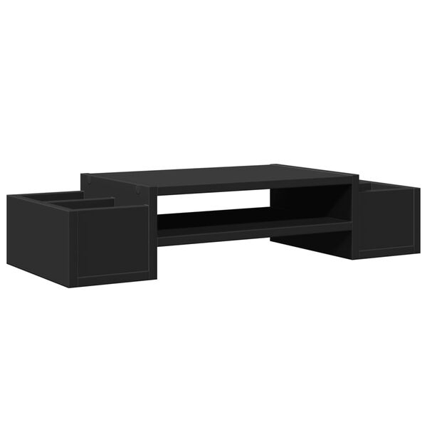 vidaXL Stalak za monitor s pohranom crni 70x27x15 cm konstruirano drvo