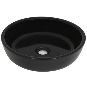 vidaXL Keramički okrugli umivaonik 42x12 cm crni