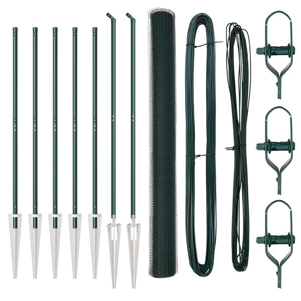 vidaXL Stup za ogradu Zelena 10 x 1,5 m (13 mm mreža) Čelik i PVC