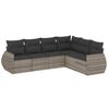 vidaXL 6-dijelni set vrtnih sofa od poliratana s jastucima svjetlosivi