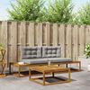vidaXL Set vanjskih sofa s jastukom 3 Komad Prirodna i svijetlo siva