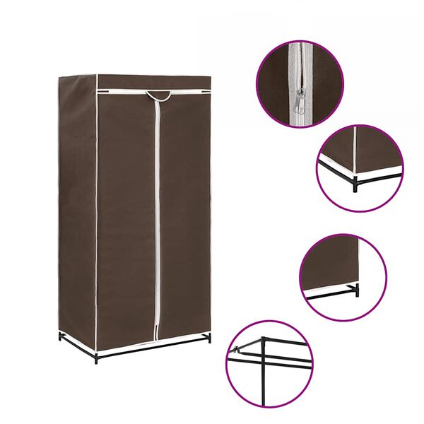 282438 vidaXL Wardrobe Brown 75x50x160 cm