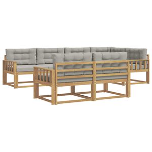 vidaXL Set vanjskih sofa 6 pcs Bijela i svjetlosiva Poliester
