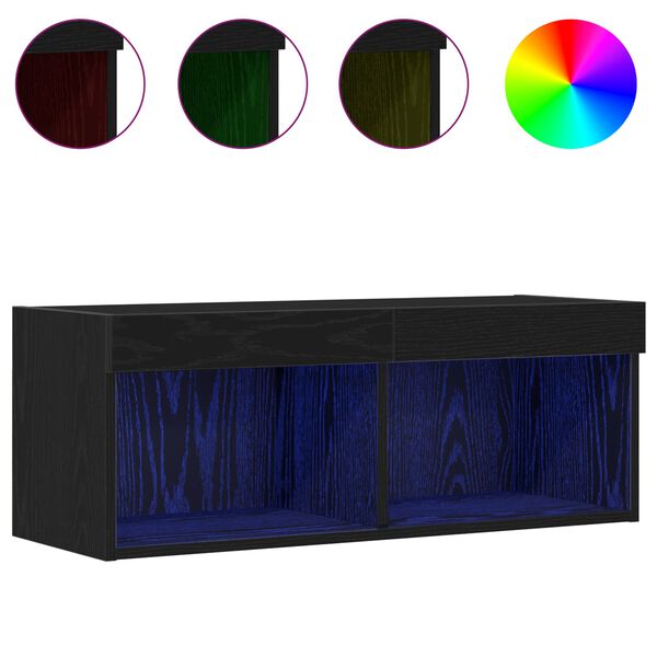 vidaXL Set TV komoda Crni hrast 80 x 30 x 30 cm Konstruirano drvo