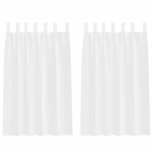 vidaXL Voile zavjesa sa zavjesama 2 pcs Bijelo 175 x 140 cm Poliester