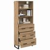 vidaXL Highboard s ladicama Umjetnički hrast 69,5 x 34 x 180 cm
