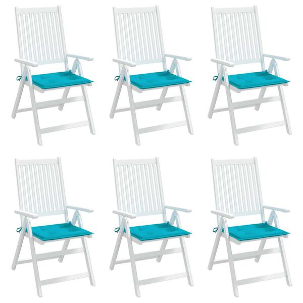 vidaXL Jastuci za vrtne stolice 6 kom tirkizni 40x40x4 cm od tkanine