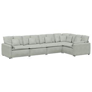 vidaXL Modularna sofa s jastucima, bar&scaron;unasta, svijetlosiva