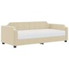 vidaXL Dnevni krevet s madracem krem 100 x 200 cm od tkanine