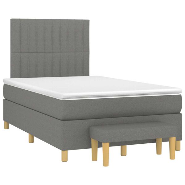 vidaXL Krevet box spring s madracem tamnosivi 120 x 190 cm tkanina