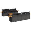 vidaXL 9-dijelni set vrtnih sofa s jastucima crni od poliratana