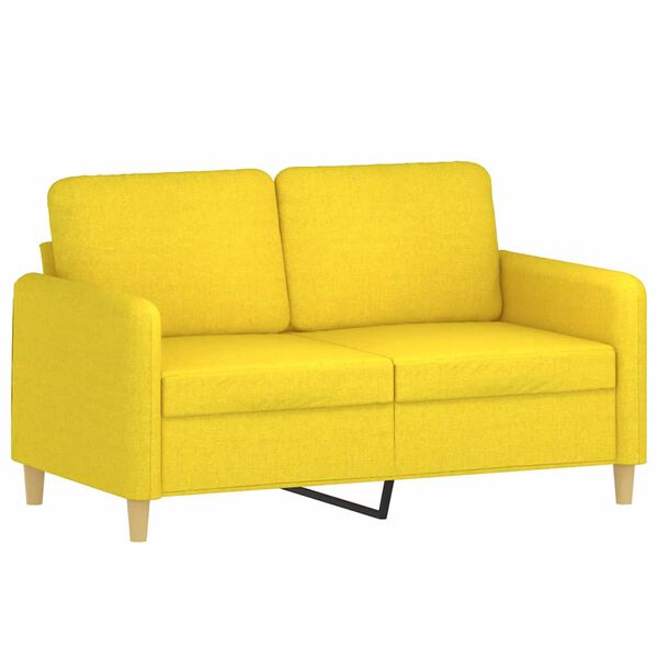 vidaXL 2-dijelni set sofa s jastucima svjetložuti od tkanine