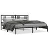 vidaXL Metalni okvir za krevet s uzglavljem crni 193x203 cm