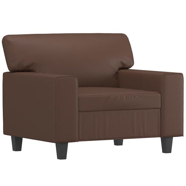 vidaXL 3-dijelni set sofa s jastucima smeđi od umjetne kože