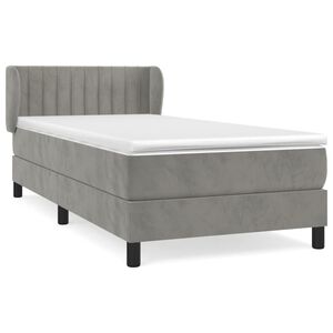 vidaXL Box spring krevet s madracem svjetlosivi 90x190 cm bar&scaron;unasti