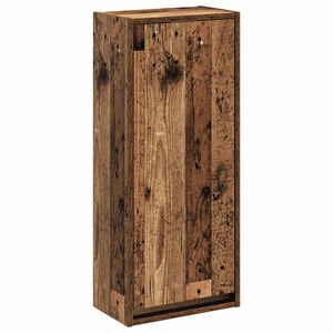 vidaXL Umivaonik s policom za zid Staro drvo 35 x 20 x 81 cm