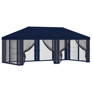 vidaXL Pokrov za gazebo s bočnim zidovima 6 x 3 m Plava Poliester 190
