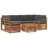 vidaXL Set vanjskih sofa 7 pcs Prirodna i antracit Čvrsto drvo akacije
