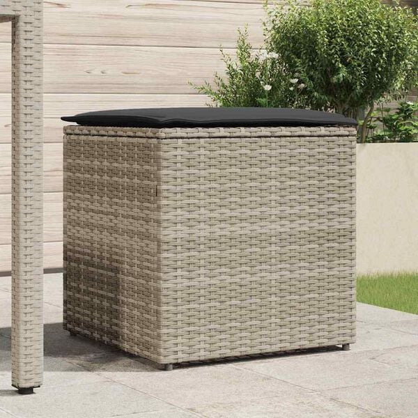 vidaXL Kutija za jastučiće Svjetlosiva 50 x 50 x 50 cm poliratan