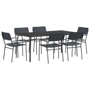 vidaXL Blagovaonski set 7 kom. Antracit Čelik