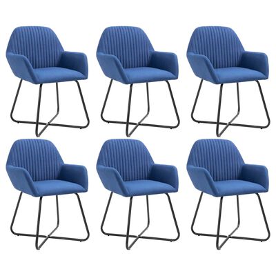 vidaXL Blagovaonske stolice od tkanine 6 kom plave