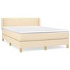 vidaXL Krevet s oprugama i madracem krem 140x200 cm od tkanine
