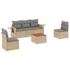 vidaXL 6-dijelni set vrtnih sofa s jastucima bež od poliratana
