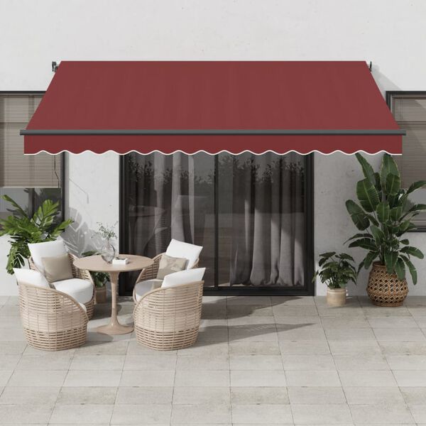 vidaXL Tenda na automatsko uvlačenje bordo 400 x 350 cm