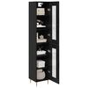 vidaXL Highboard 2 pcs Crni hrast Stakl