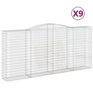 vidaXL Lučne gabionske ko&scaron;are 9 kom 400x50x180/200cm pocinčano željezo