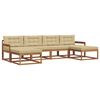 vidaXL Set vanjskih sofa s jastukom 6 pcs Prirodna i bež