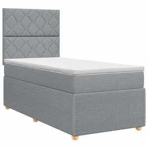 vidaXL Boxspring krevet s madracem Svjetlosiva 80 x 200 cm Tkanina