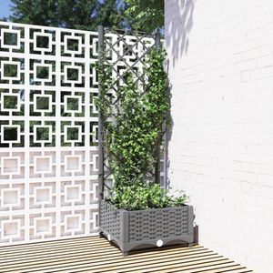 vidaXL Vrtna sadilica s re&scaron;etkom svjetlosiva 40 x 40 x 121,5 cm PP