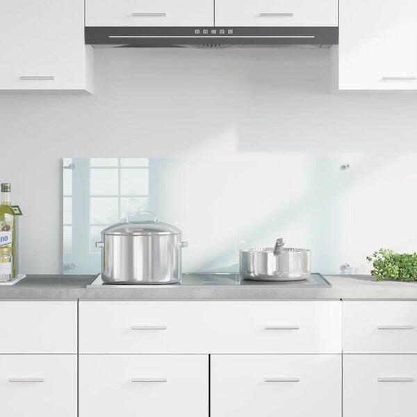 vidaXL Kuhinjski zaštita Bijelo 100 x 40 cm Staklo otporno na udarce