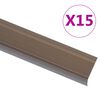 vidaXL Rubnjaci za stepenice L-oblika 15 kom aluminijski 100 cm smeđi