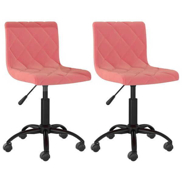 vidaXL Okretne blagovaonske stolice 2 kom ružičaste bar&scaron;unaste