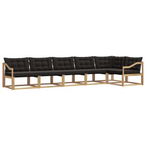 vidaXL Set vanjskih sofa s jastukom 6 pcs Bijela i crna