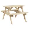 vidaXL Stol za piknik za 4 djece s otvorom za suncobran od jelovine